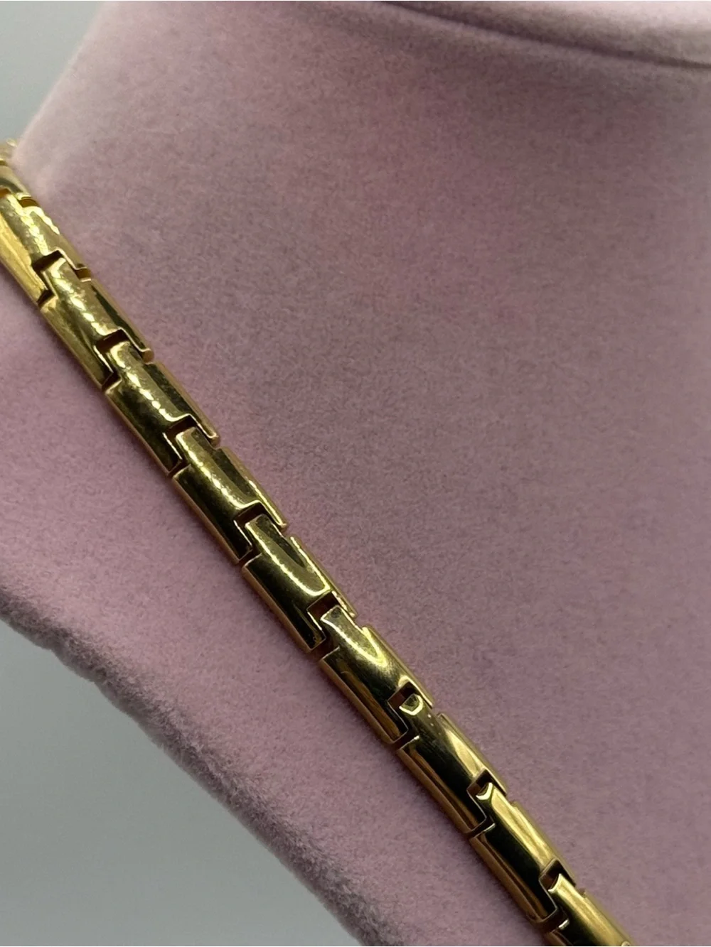 Vintage Nolan Miller Gold-Tone Necklace with pave Pink Heart Crystal Accent